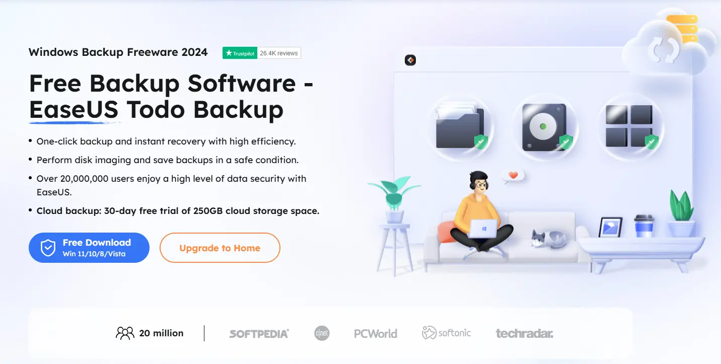 Screenshot of the EaseUS Todo Backup Free website Image: Screenshot of the EaseUS Todo Backup Free website