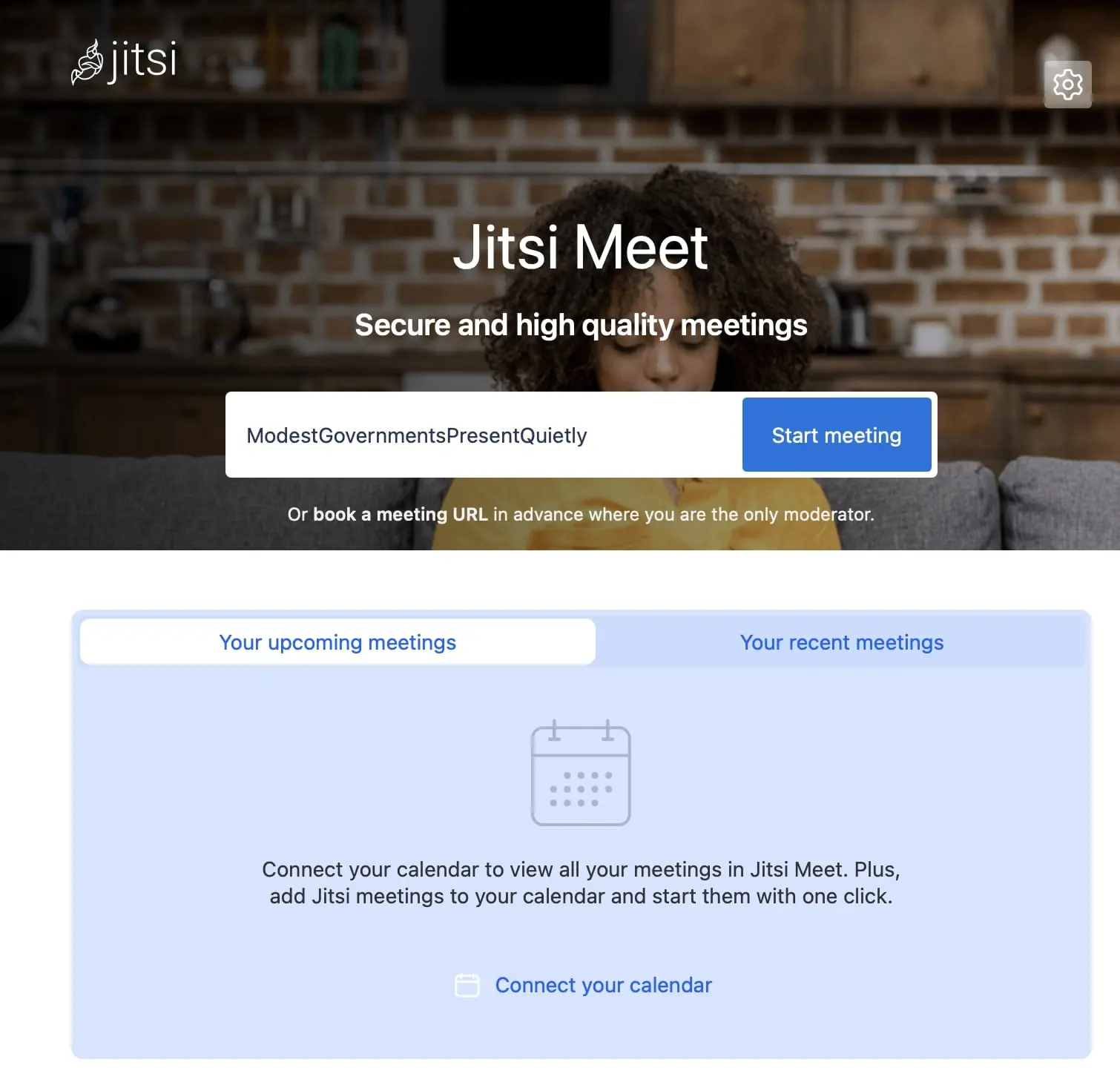Screenshot of the Jitsi website Image: Screenshot of the Jitsi website