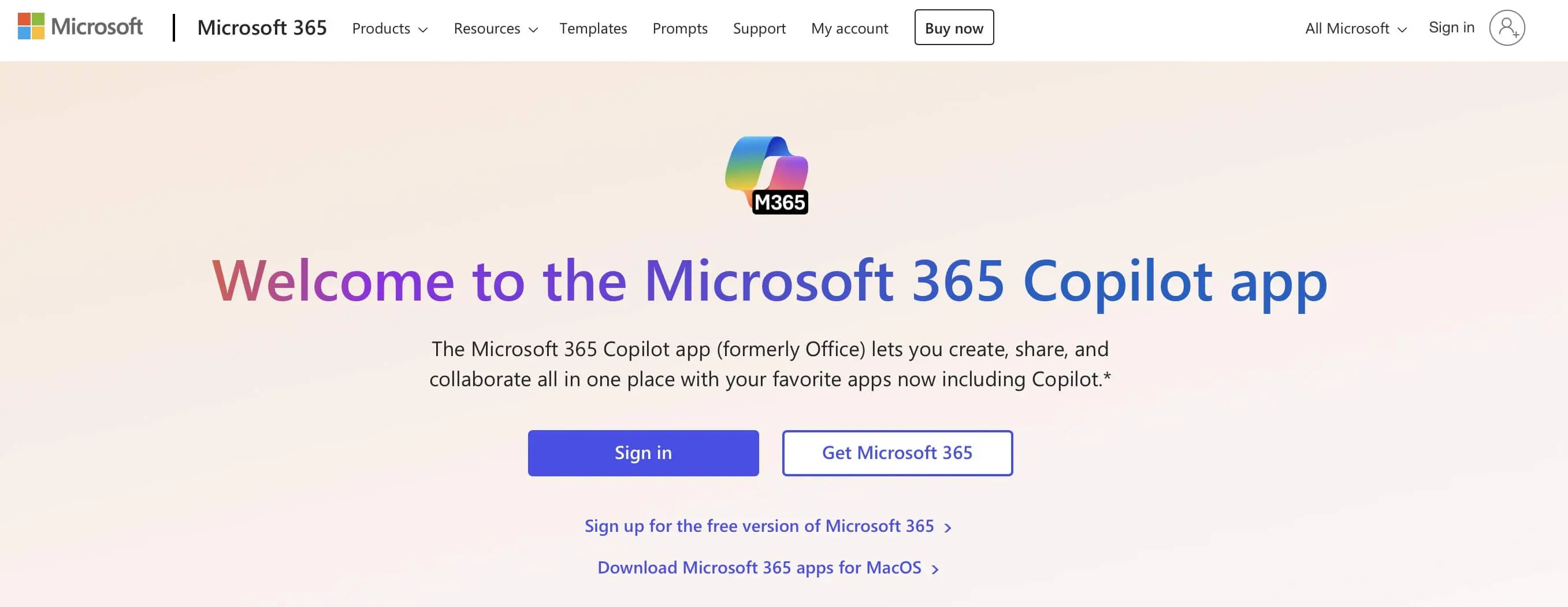 Screenshot of Microsoft 365 website Image: Screenshot of Microsoft 365 website