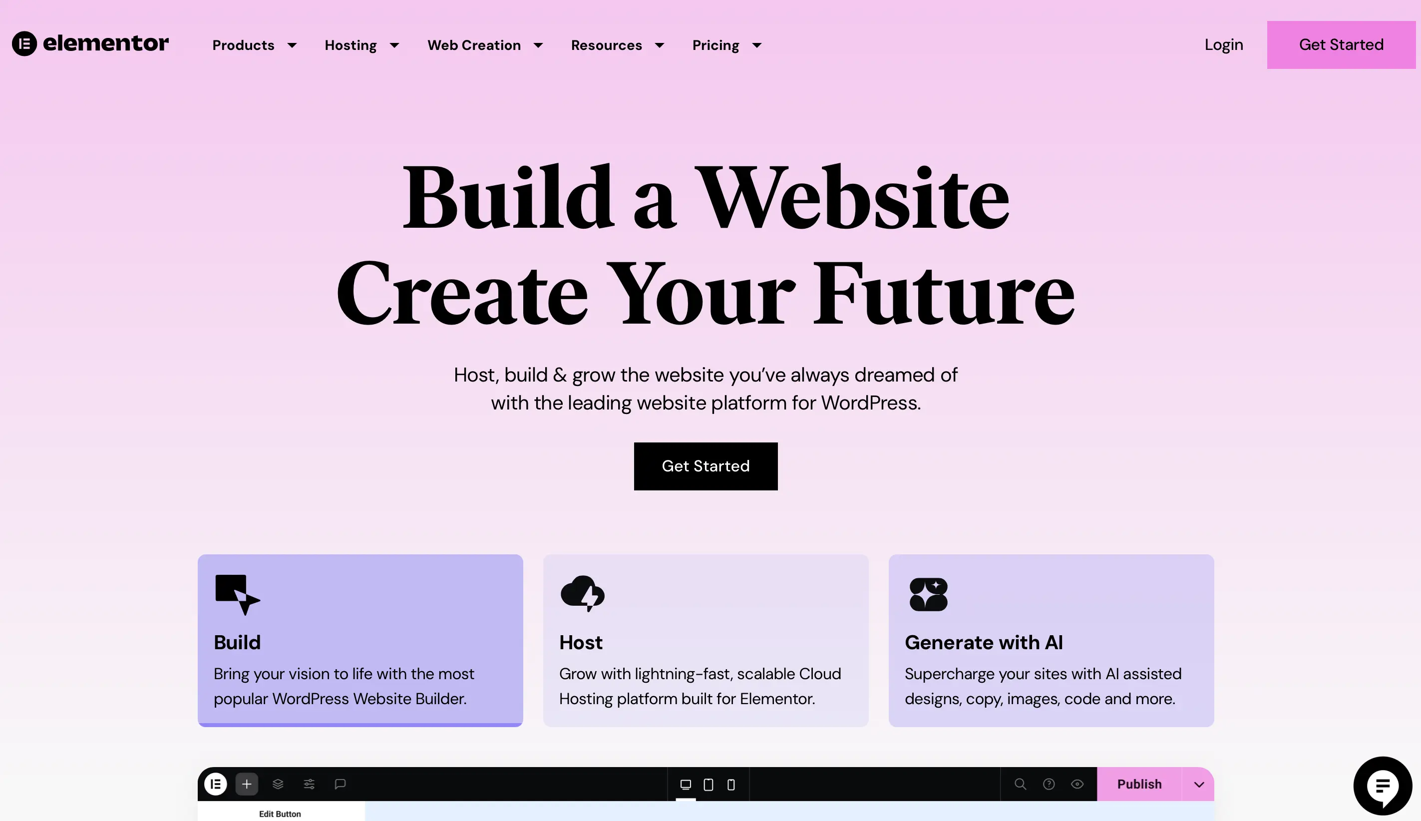 Image: Screenshot of Elementor website