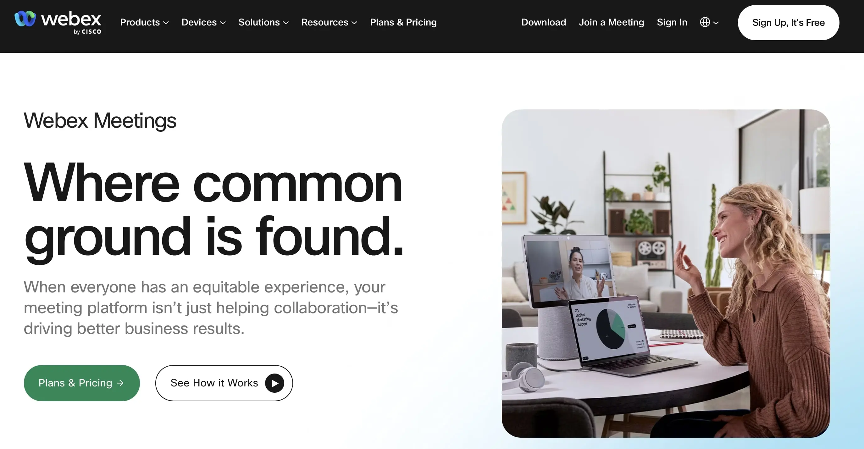 Screenshot of the Webex website Image: Screenshot of the Webex website
