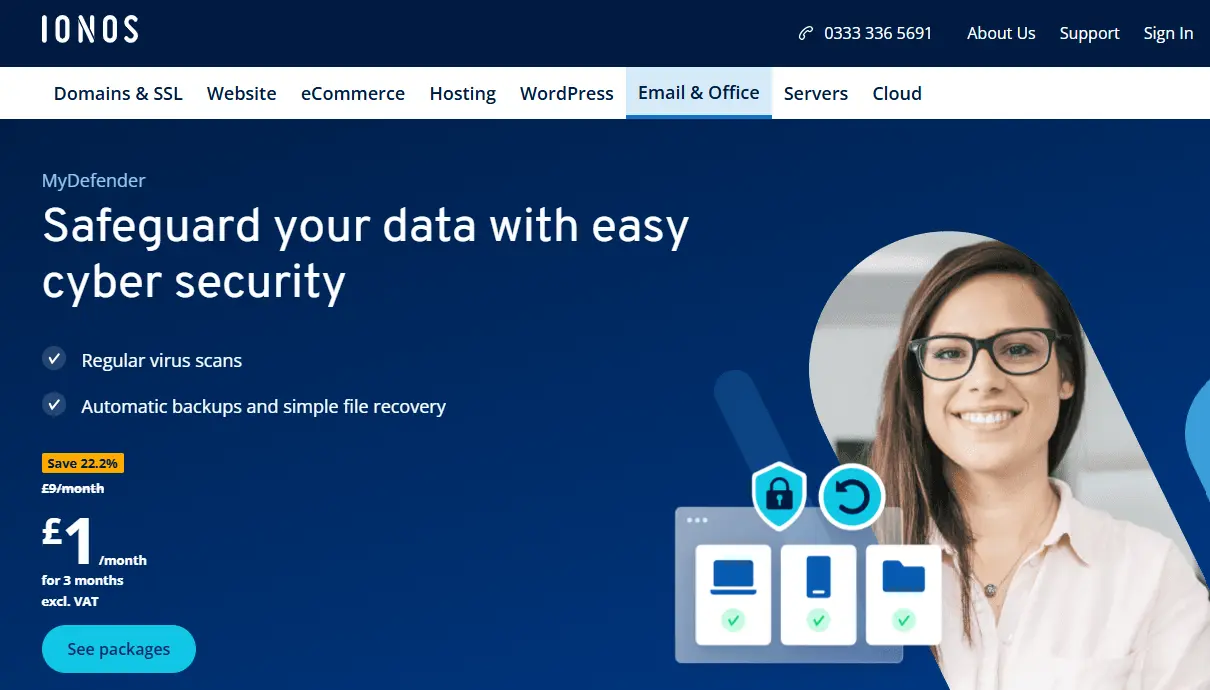 Image: Screenshot of MyDefender landing page