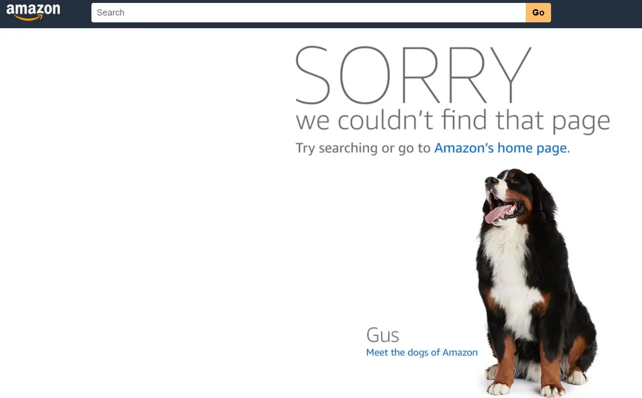 404 page for Amazon Image: 404 page for Amazon