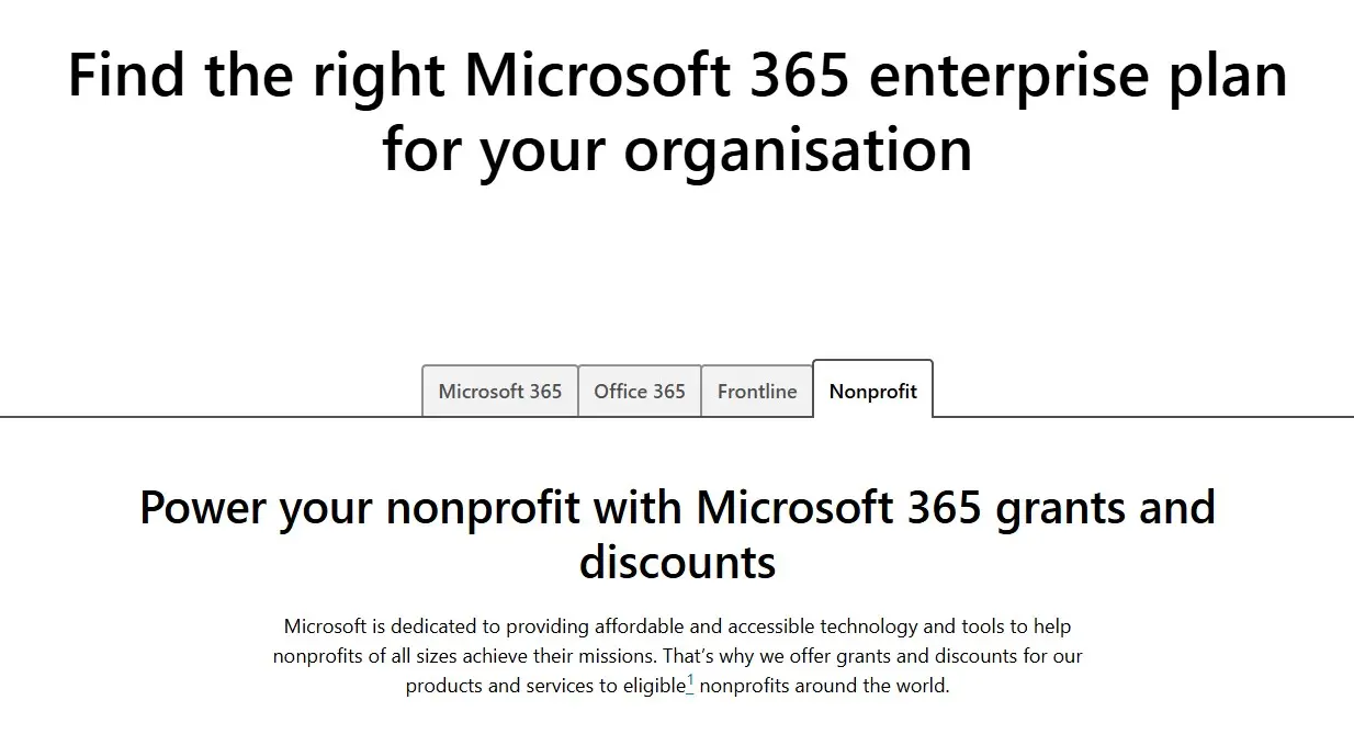 Image: Microsoft 365 Nonprofit