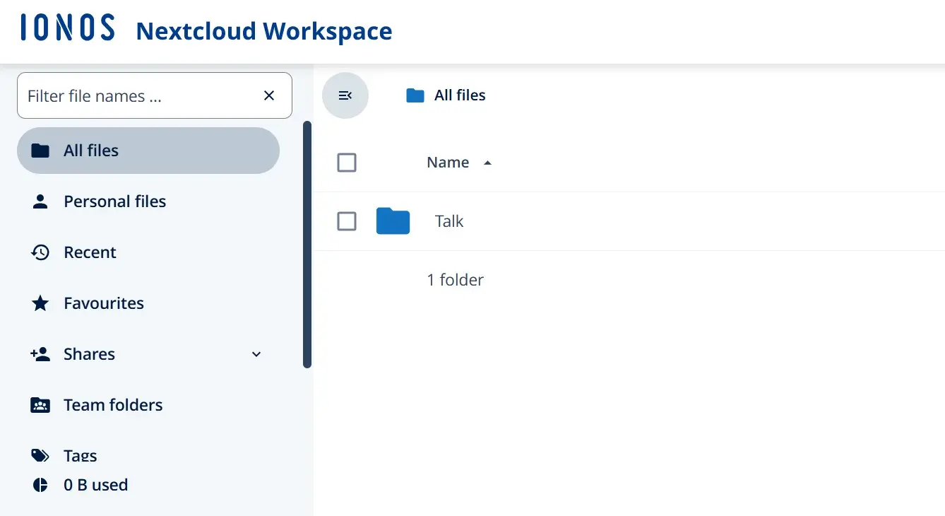 Nextcloud Workspace: Files Image: Nextcloud Workspace: Files