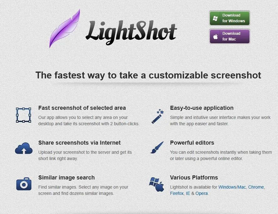 LightShot screenshot tool website Image: LightShot screenshot tool website