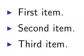 Image: Example of triangular bullet points