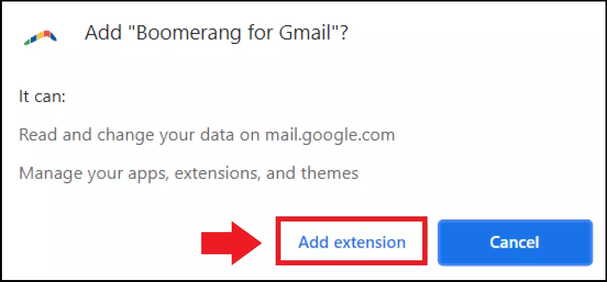 Image: Confirm your selection by clicking on ‘Add extension’