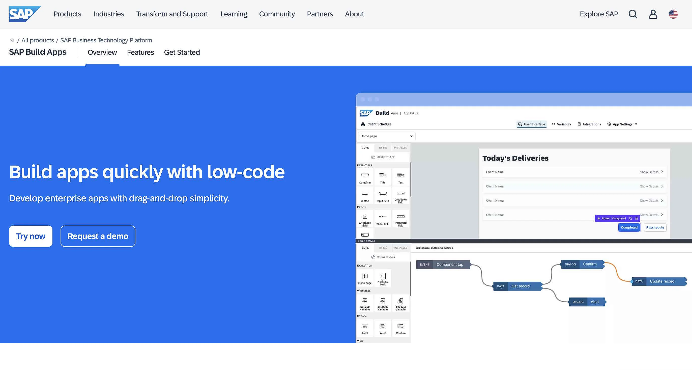 SAP Build Apps website Image: SAP Build Apps website