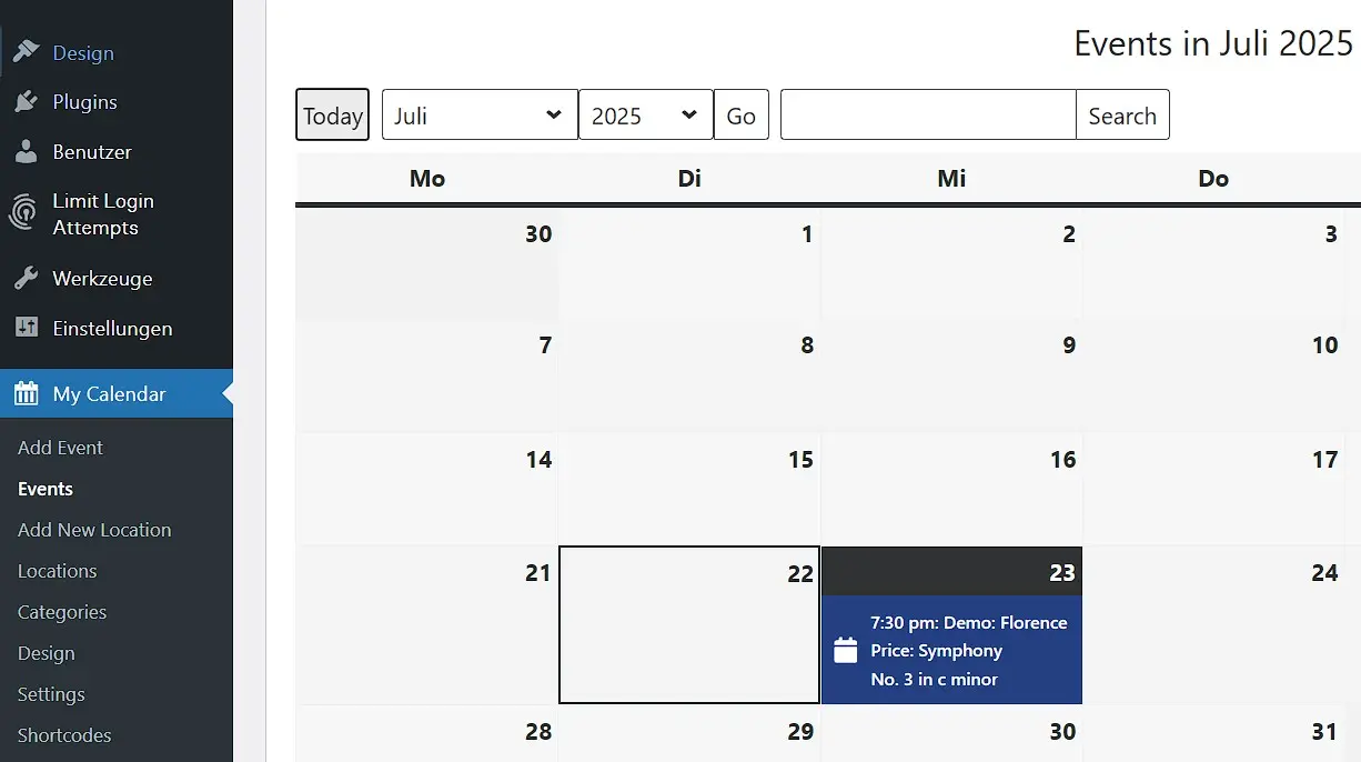WordPress Calendar ‘My Calendar’ Image: WordPress Calendar ‘My Calendar’
