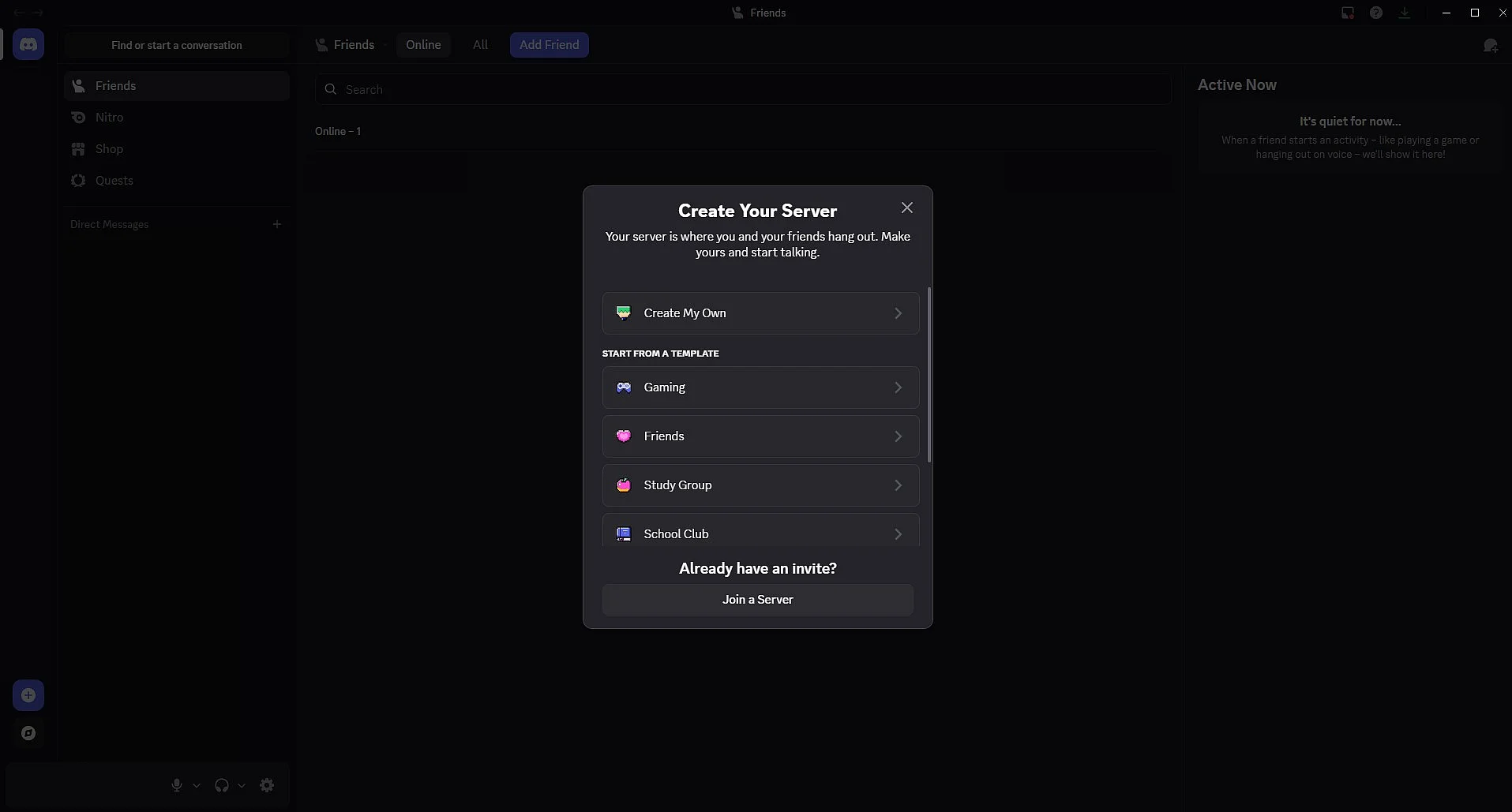 Click ‘Create My Own’ in the window that appears Image: Click ‘Create My Own’ in the window that appears