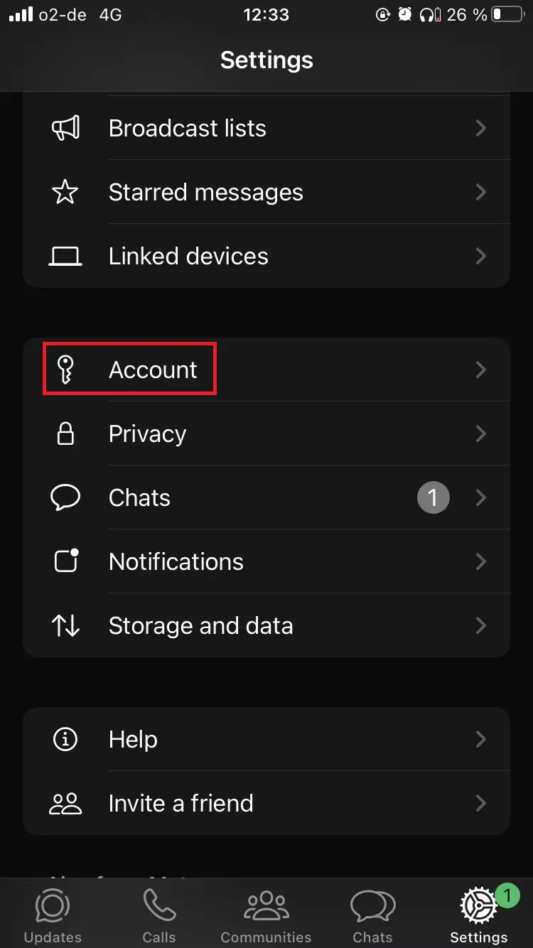 WhatsApp settings Image: WhatsApp settings