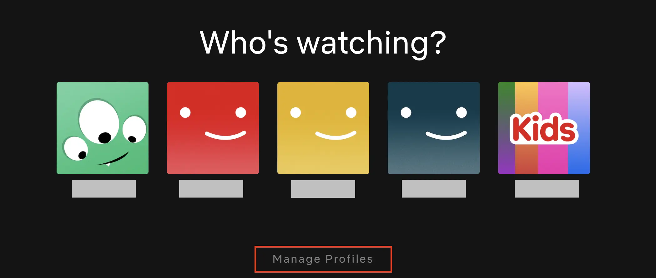 Netflix: Manage Profiles Image: Netflix: Manage Profiles