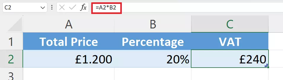 Calculate a partial amount with Excel percentage calculation Calculate a partial amount with Excel percentage calculation