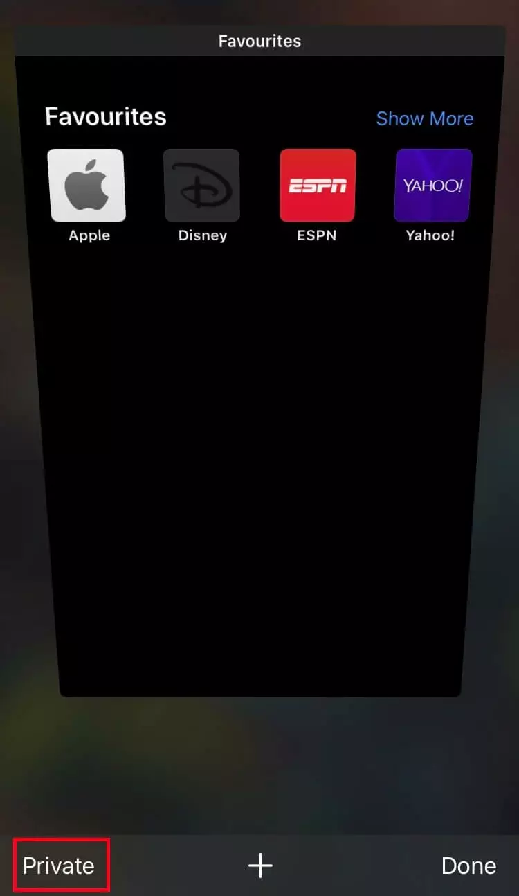 iPhone user interface: setting options