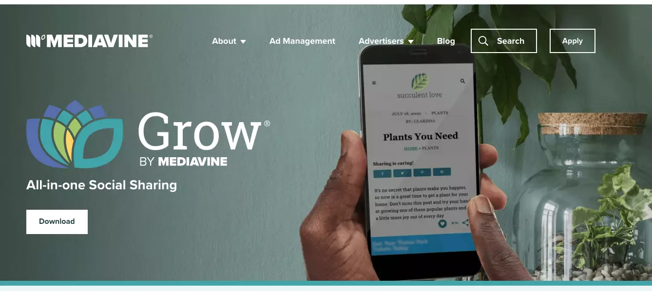 Image: Mediavine homepage