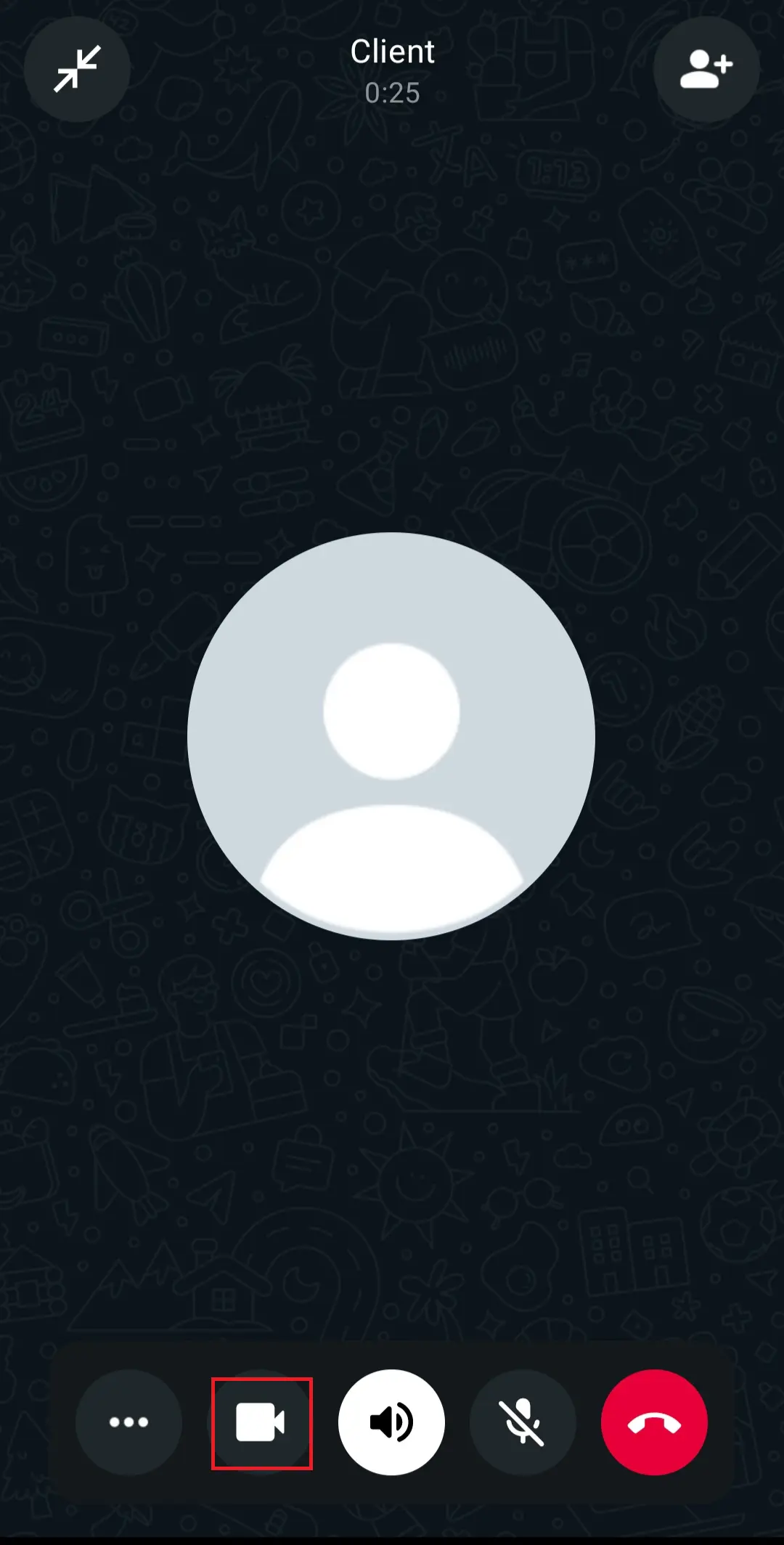 WhatsApp: Camera icon to switch to a video call Image: WhatsApp: Camera icon to switch to a video call