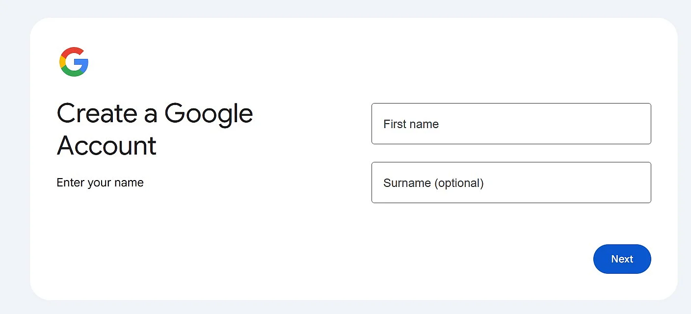 Create a Google account Image: Create a Google account