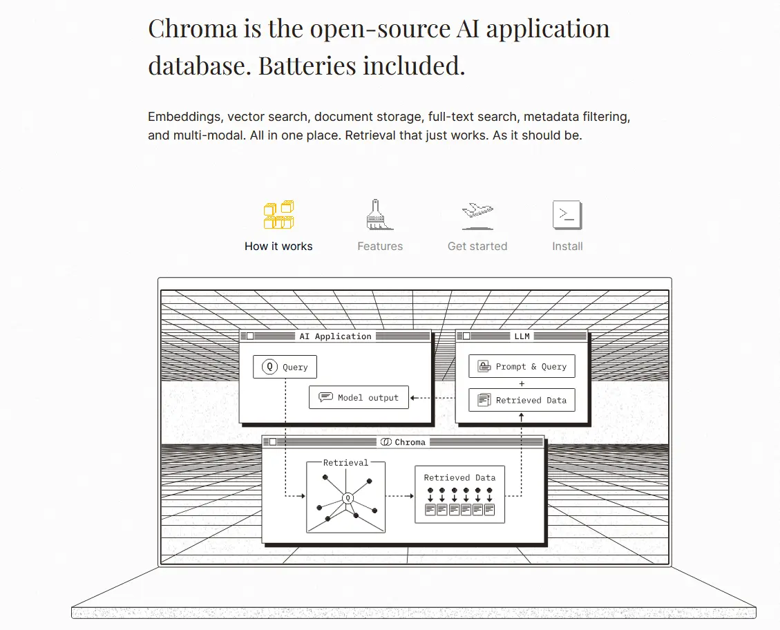 Chroma DB landing page Image: Chroma DB landing page