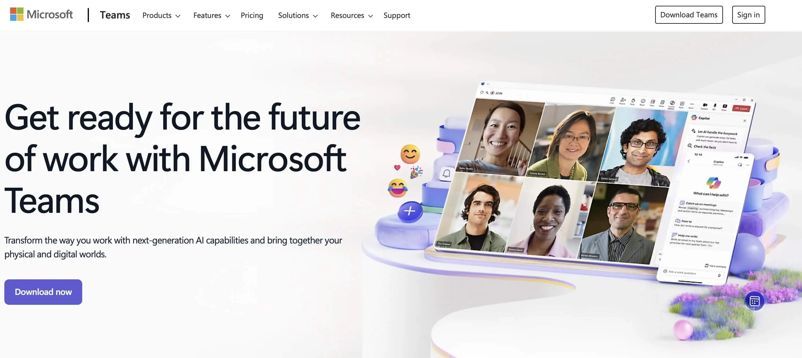 Screenshot of the Microsoft Teams website Image: Screenshot of the Microsoft Teams website