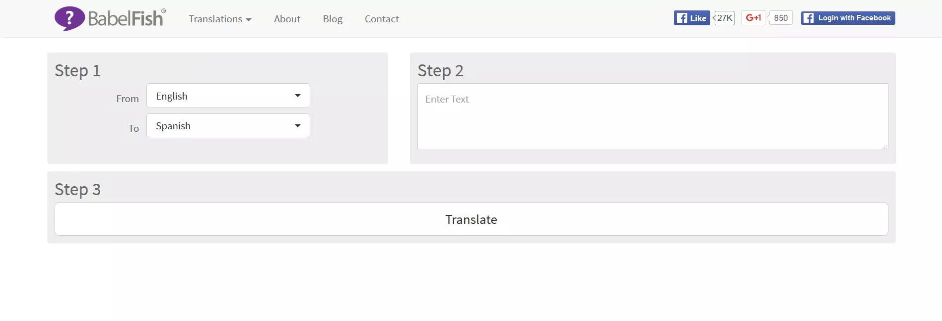 search template on Babelfish.com