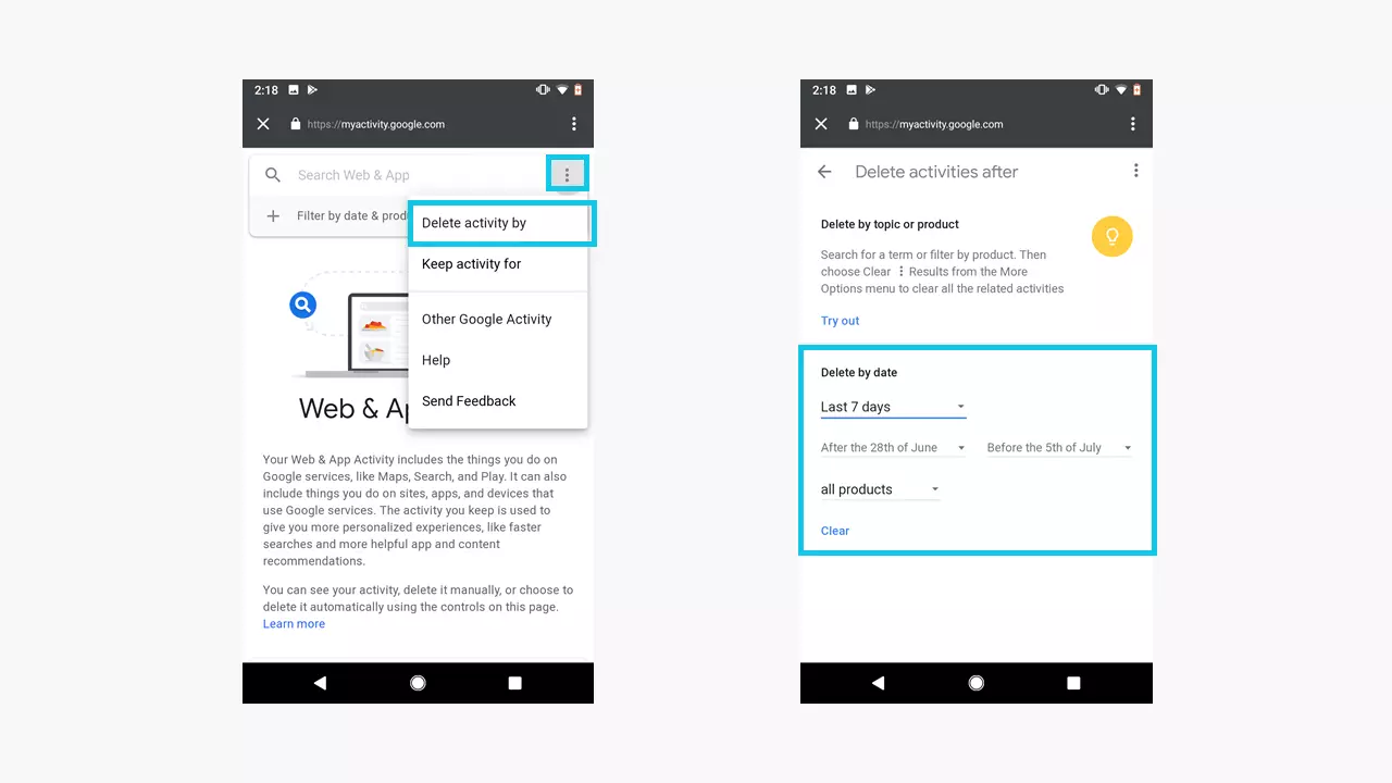 Image: myactivity.google.com (mobile view)