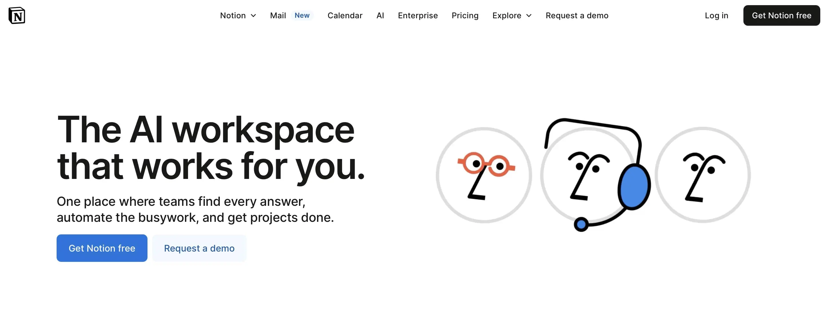 Screenshot of Notion website Image: Screenshot of Notion website