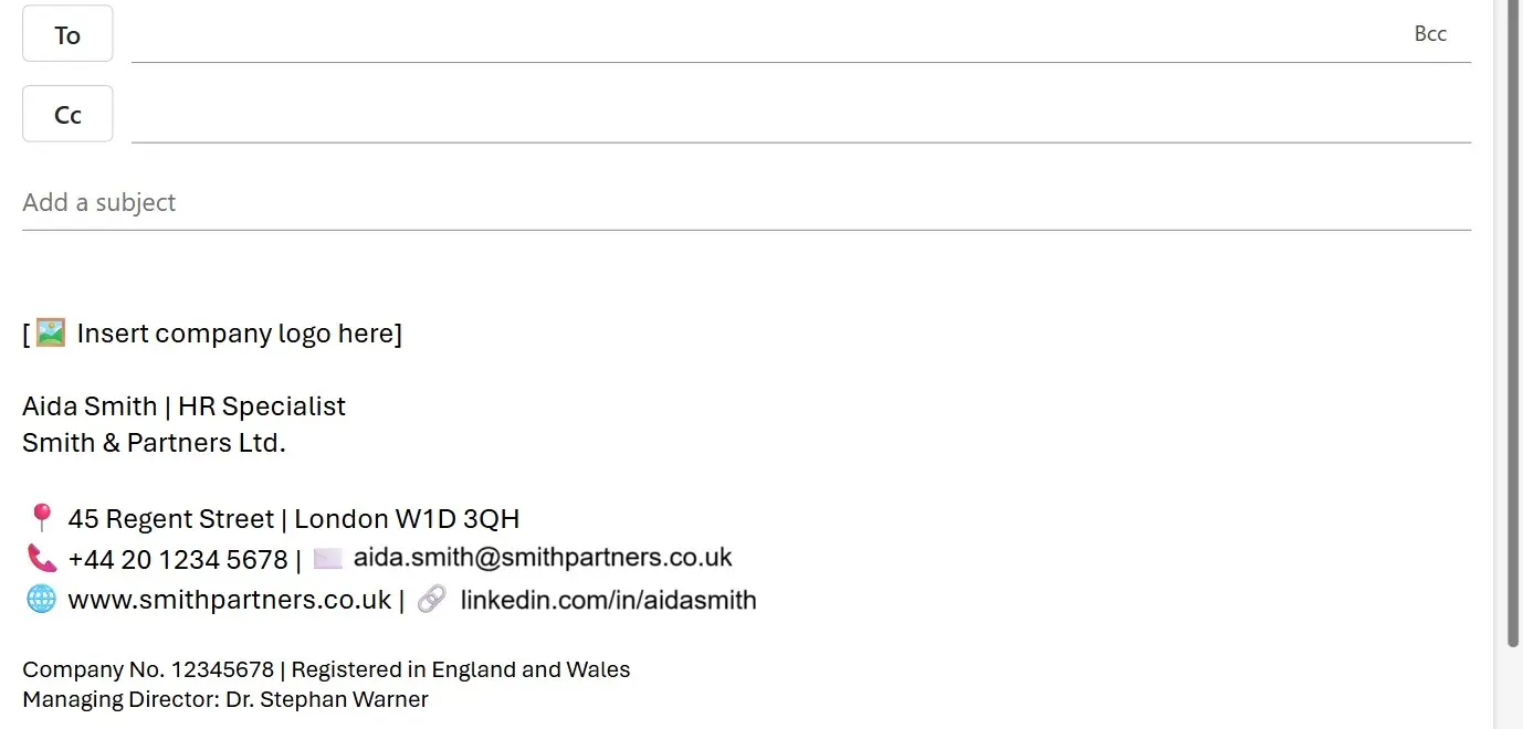 Professional email signature: Example of good design Image: Professional email signature: Example of good design