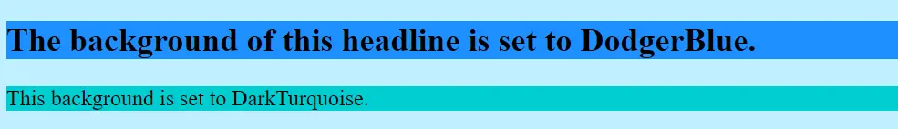 Example: Three different coloured HTML backgrounds Image: Example: Three different coloured HTML backgrounds
