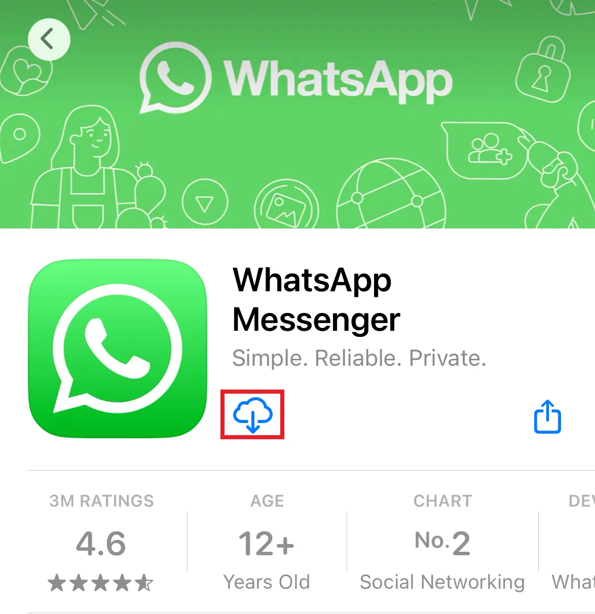 Screenshot of WhatsApp in the App Store Image: Screenshot of WhatsApp in the App Store