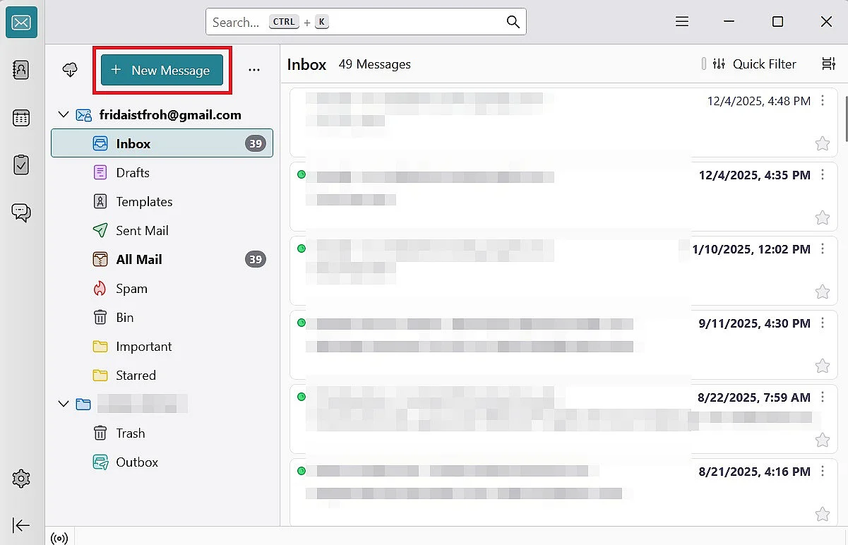 Thunderbird: ‘New Message’ button Image: Thunderbird: ‘New Message’ button
