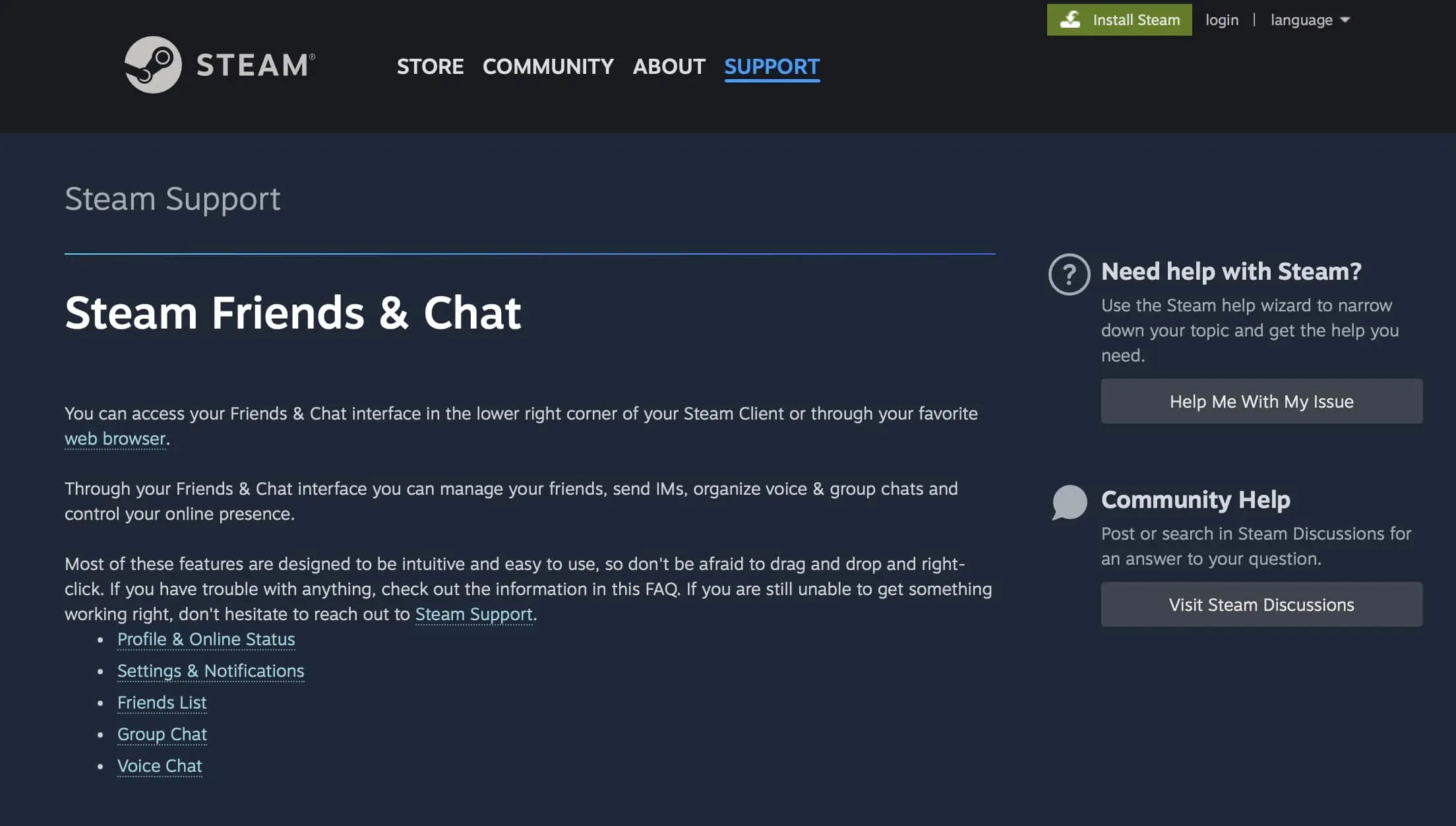 Screenshot of the Steam Chat website Image: Screenshot of the Steam Chat website