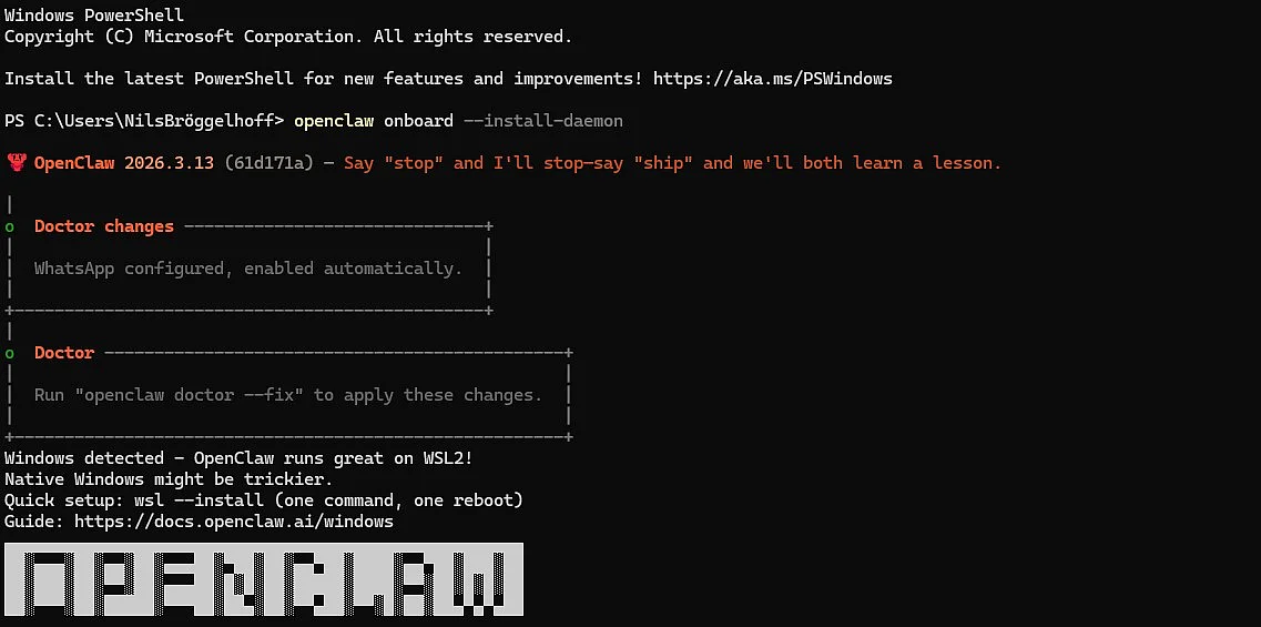 OpenClaw onboarding Image: OpenClaw onboarding