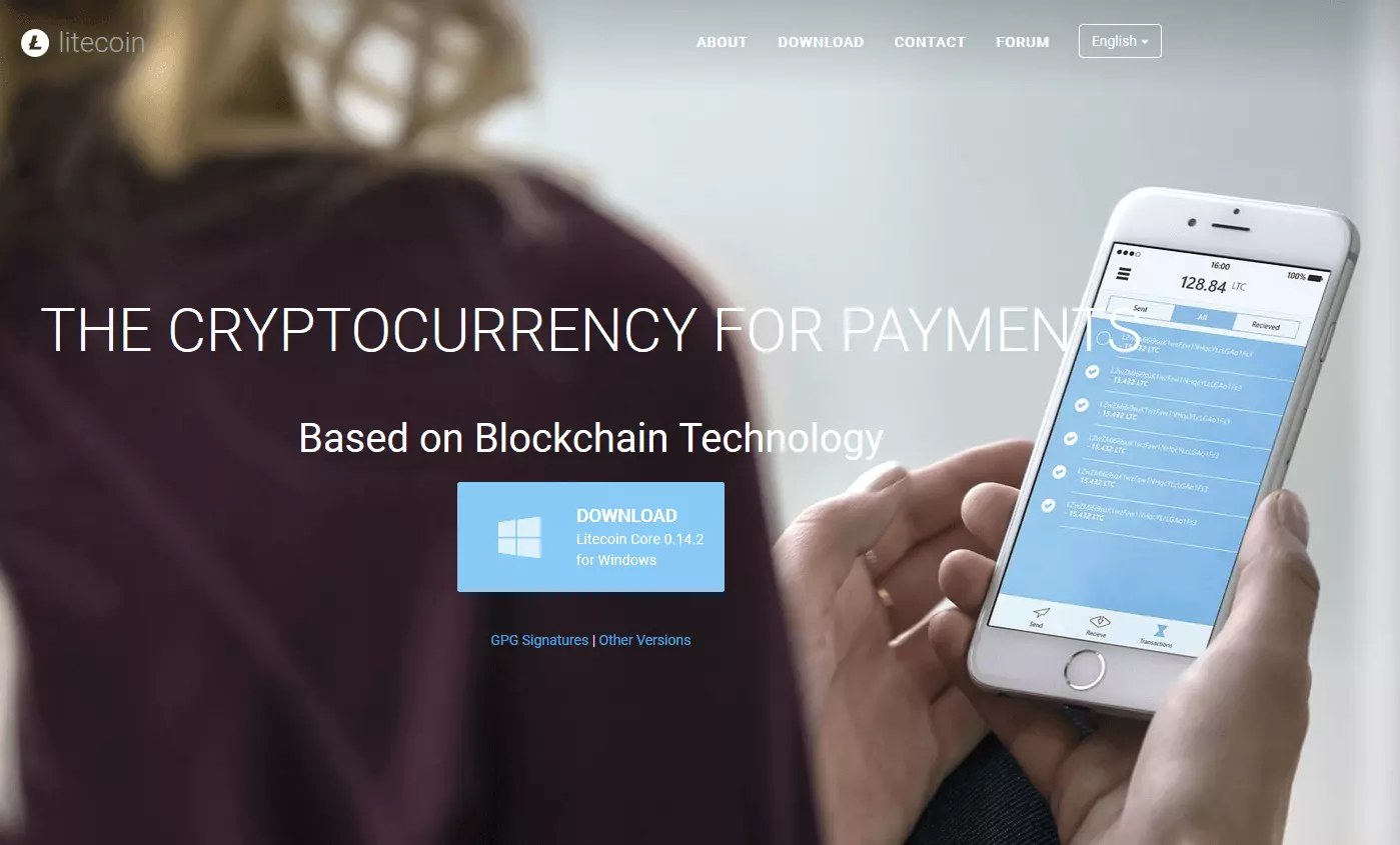 Image: Screenshot of the Litecoin website