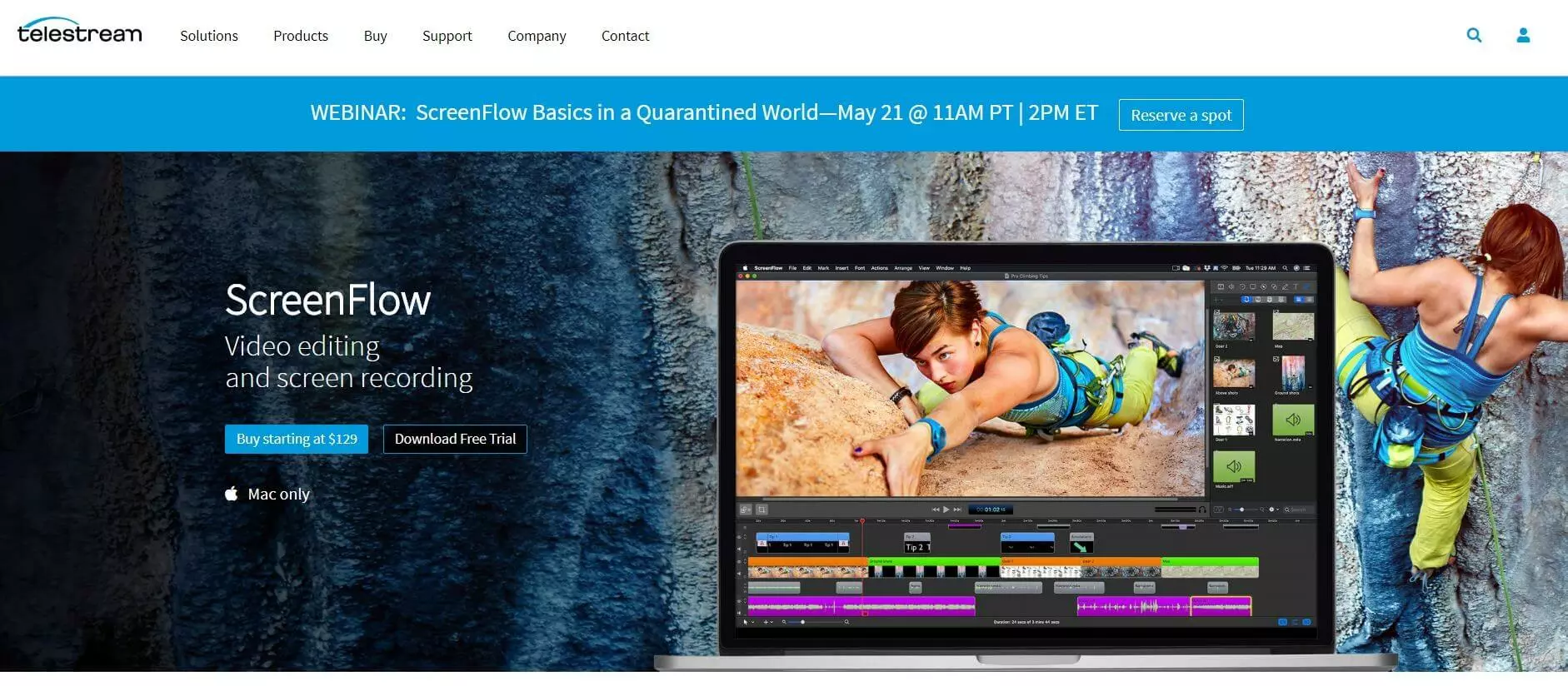 Screenshot of ScreenFlow website