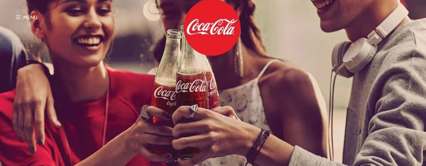 Image: The Coca-Cola homepage