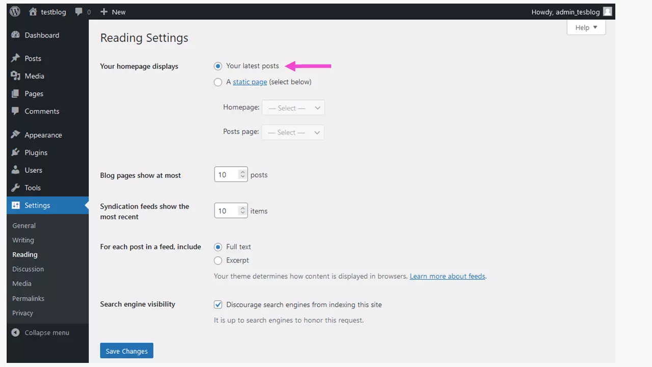 Image: WordPress blog: display your latest posts