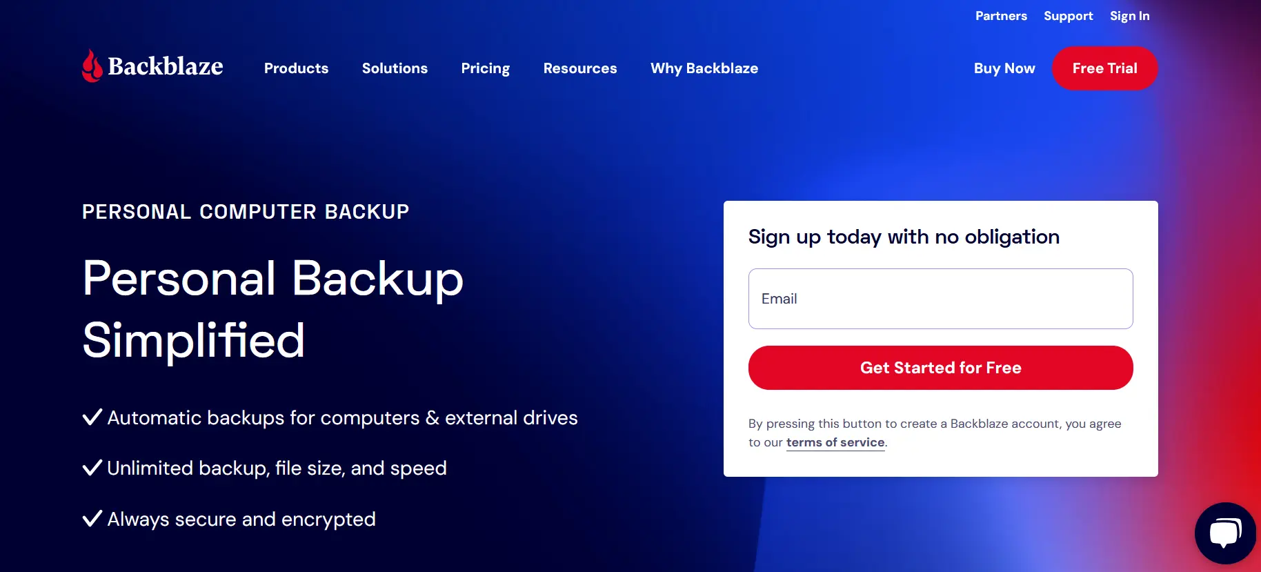 Backblaze website Image: Backblaze website