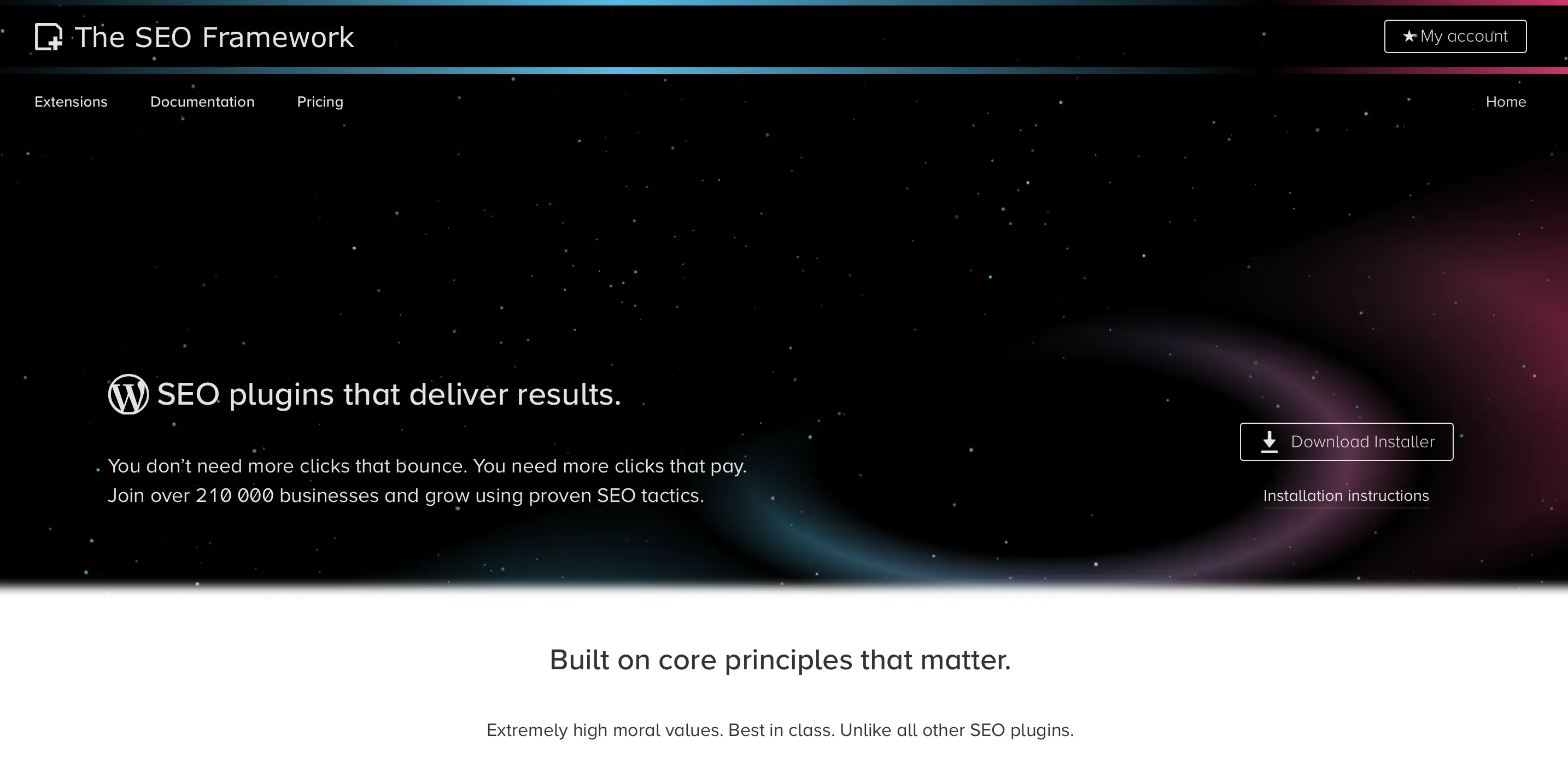 Image: Screenshot of the The SEO Framework website