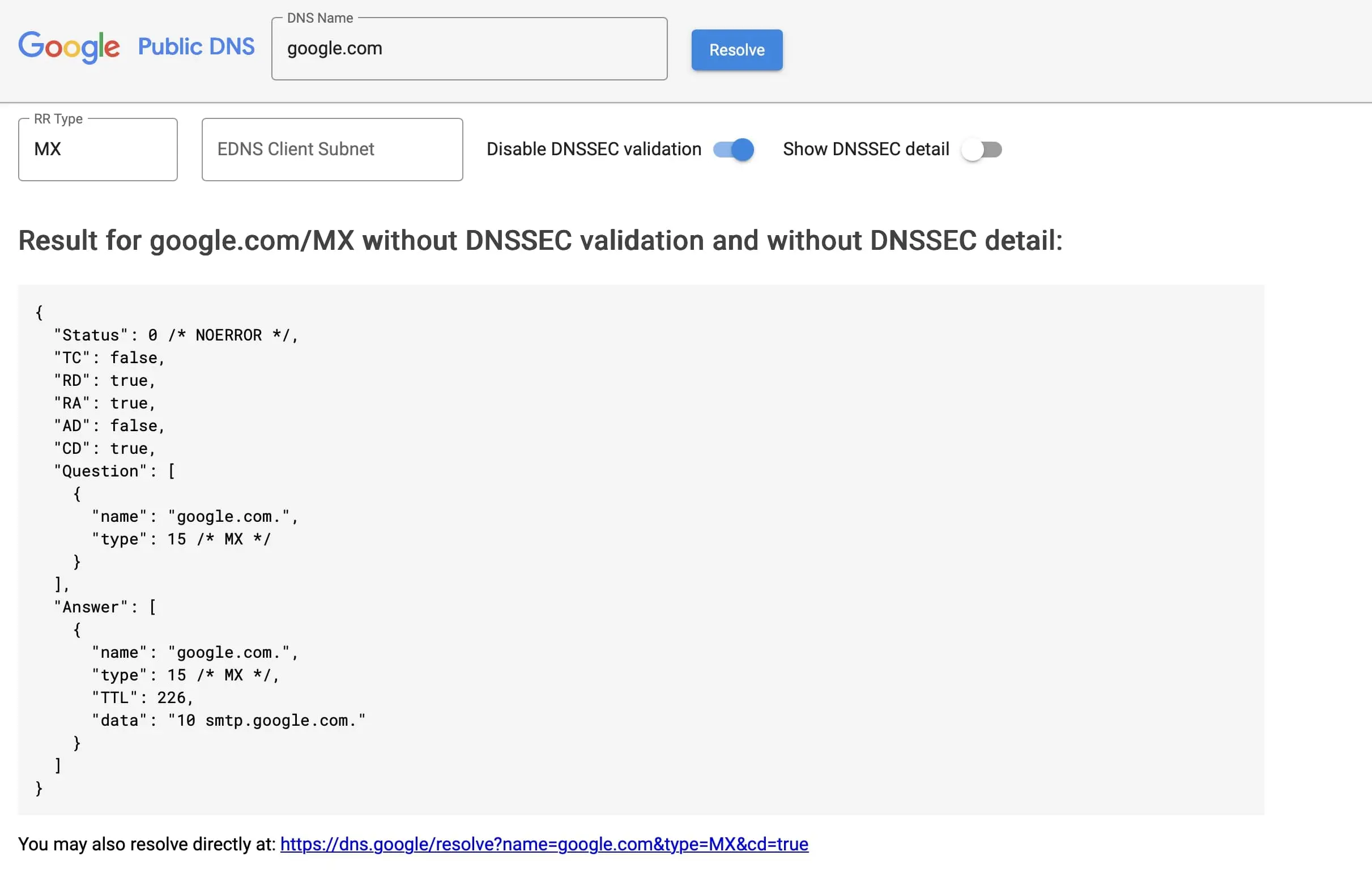 DNS Lookup with Google Image: DNS Lookup with Google