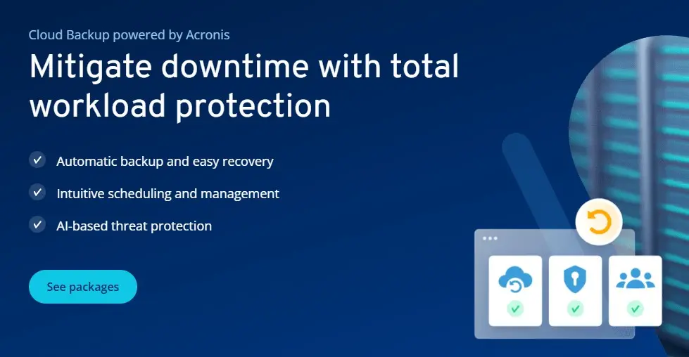 Image: Screenshot of Cloud Backup from IONOS