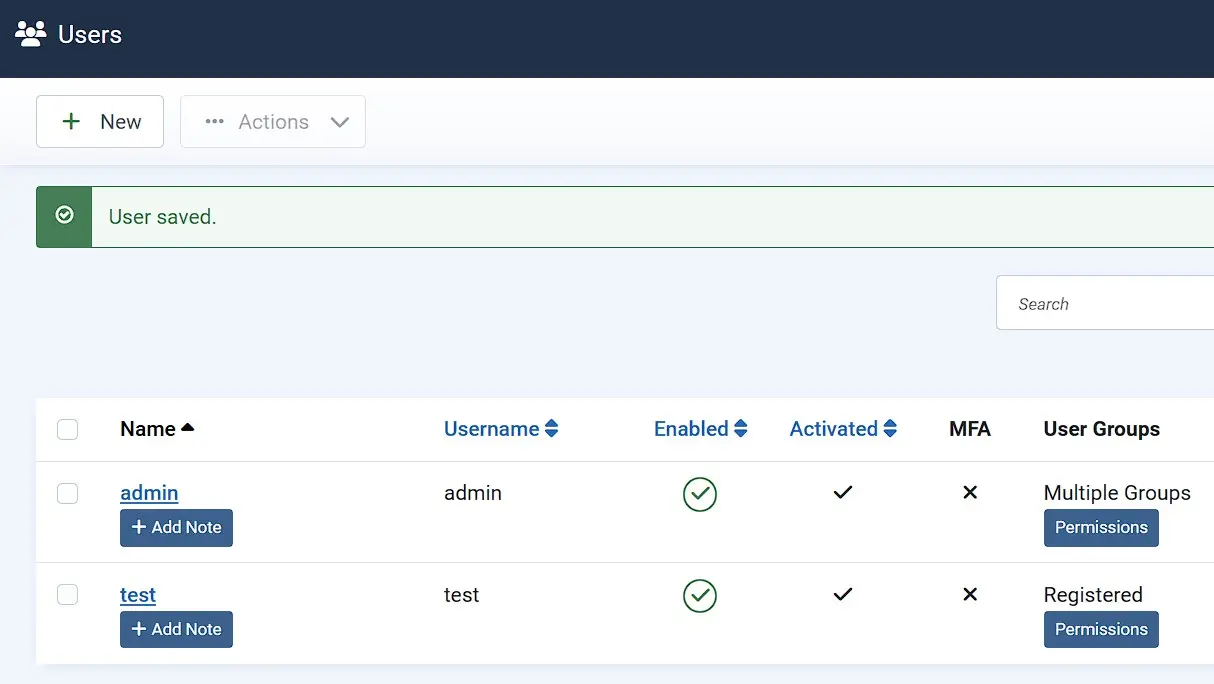 User management in Joomla Image: User management in Joomla