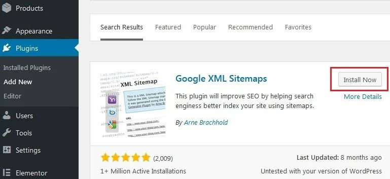 Image: WordPress: Plugin menu