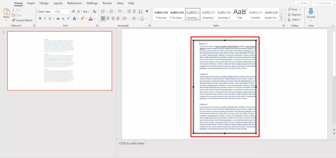 Insert word document into PowerPoint: edit object