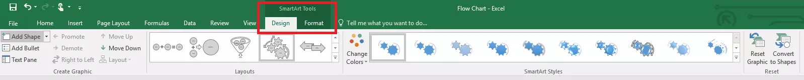 Image: Design settings for SmartArt in Excel