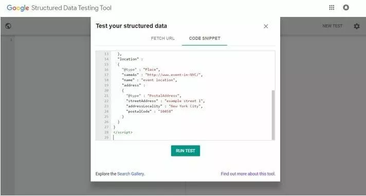 Image: JSON-LD script in the Structured Data Testing Tool
