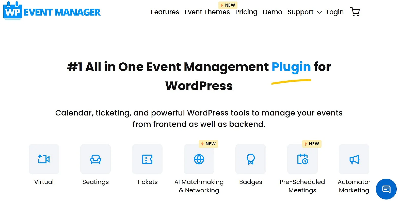 Screenshot of the official WP Event Manager website Image: Screenshot of the official WP Event Manager website