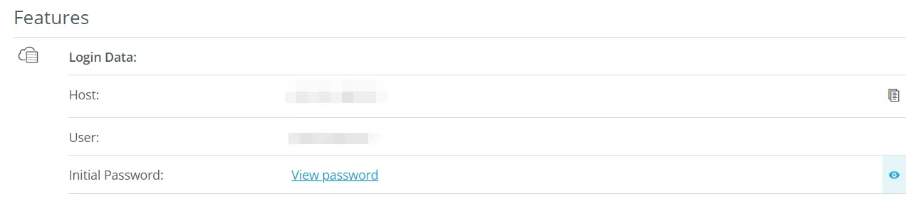 IONOS: Login data in the customer account Image: IONOS: Login data in the customer account