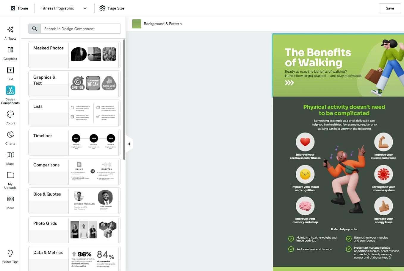 Image: Piktochart user interface