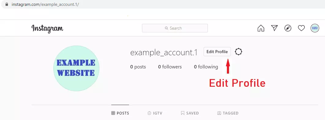 Editing an Instagram profile picture using a desktop